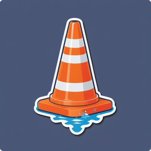 Cone de tráfego preenchível com água sticker