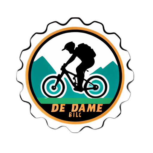 un logo avec le mot 'de charme' sur le thème du VTT pour un club de descente sticker