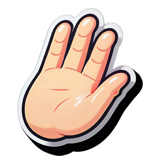 chubby hand waving byebye，in nintendo style sticker