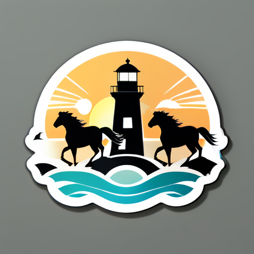 playa 
verano
sol
faro
caballos
 sticker