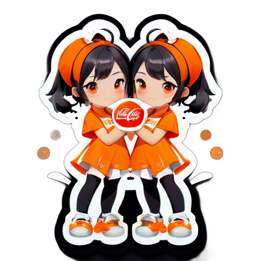 Coke and Orange, are the nicknames of two girls, a pair of good sisters, with beautiful implications, Coke is the younger sister, Orange is the older sister, '可橙' also means 'can succeed'. sticker