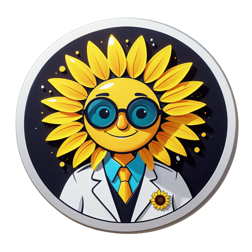 Científico del Brillante Girasol sticker