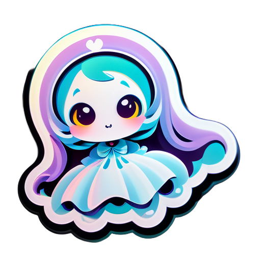 cute ghost girl sticker