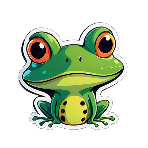 Ceci est une illustration d'un portrait de dessin animé amusant de créature ressemblant à une grenouille mince et grande. sticker