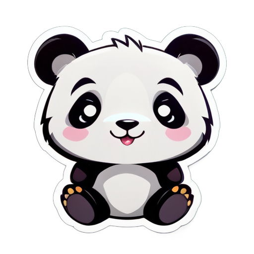 Cute panda, big eyes, smile  sticker