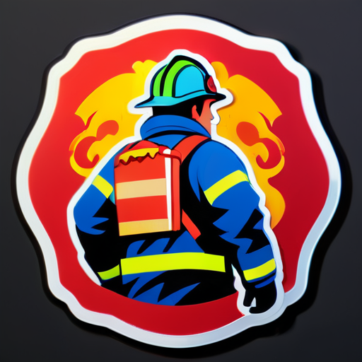 Firefighter from the back sticker