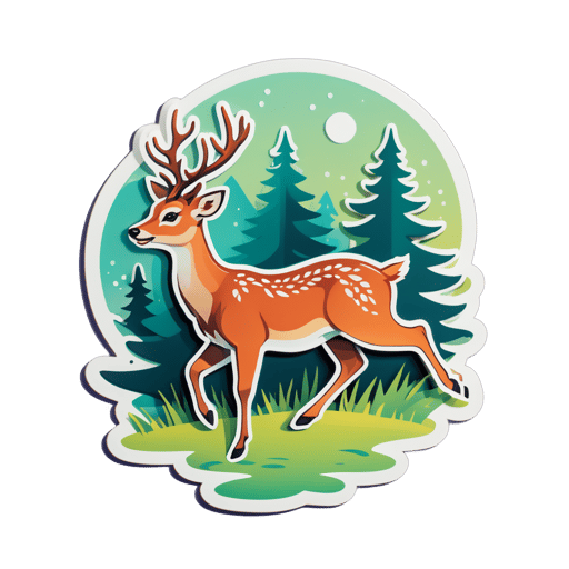 Frolickende Hirsche sticker