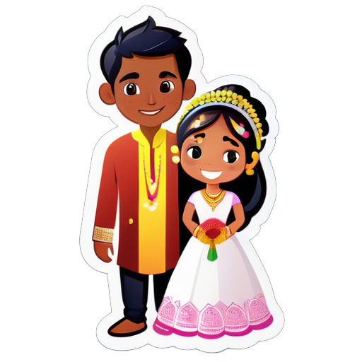 Myanmar girl named Thinzar in getting married with Indian guy with Indian ritual  sticker