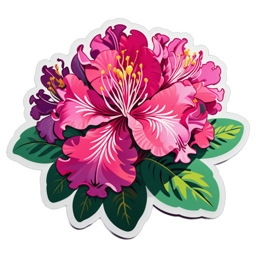 Émerveillement radieux du rhododendron sticker