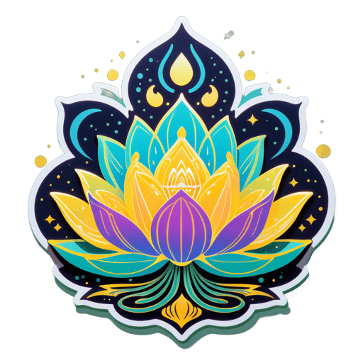 Leuchtender Lotus-Lyrik sticker