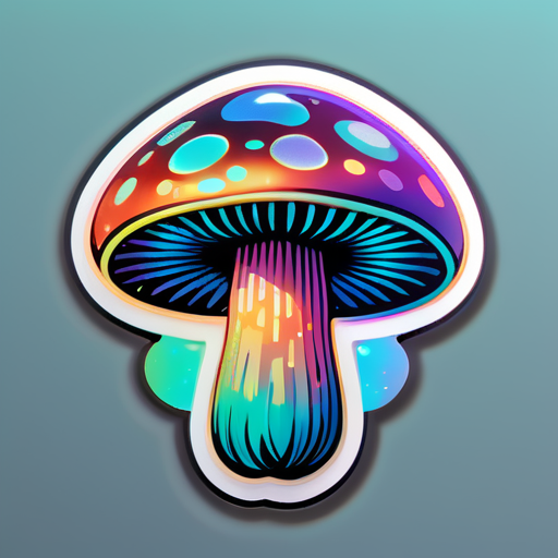 Champignon holographique sticker