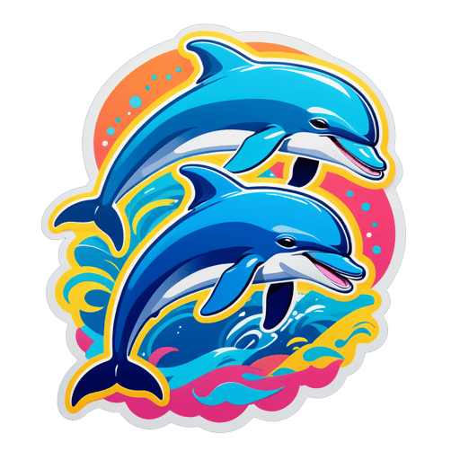 Doowop Dolphin with Backing Group sticker