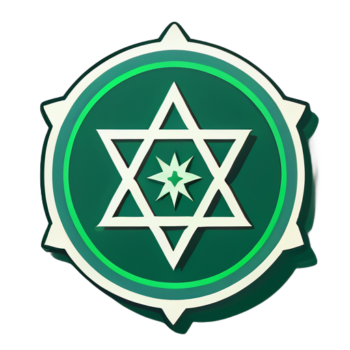 magic seal, unicursal hexagram, spell, sacred, secret, green, sticker