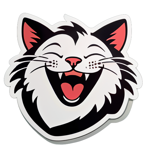 Laughing cat sticker