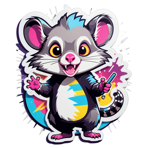 Pop Possum mit auffälliger Bühne sticker