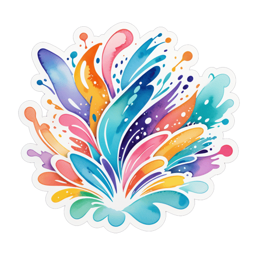 Éclaboussure d'aquarelle fantaisiste sticker