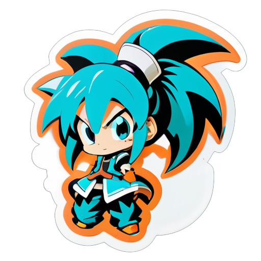 Goku with hatsune miku style sticker