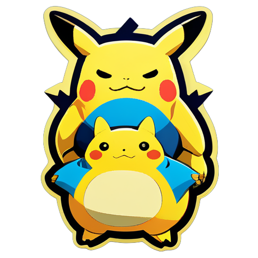 pikachu と snorlax sticker