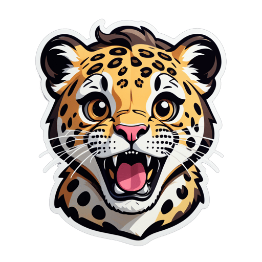 Intrigued Leopard Meme sticker