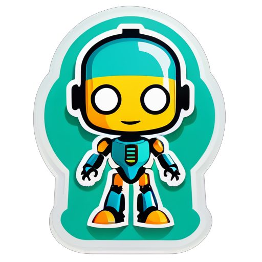 make a robot that works on something add humanization sticker