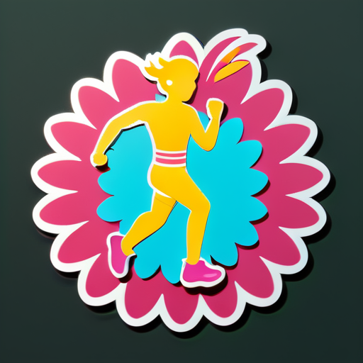 'Flores corriendo' sticker