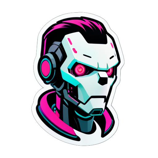 Cyberpunk, robots, one-body sticker