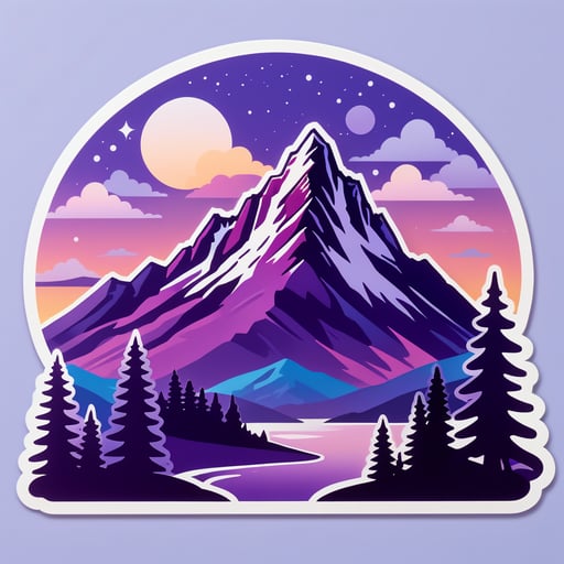 紫の山の威厳、夕暮れ時 sticker