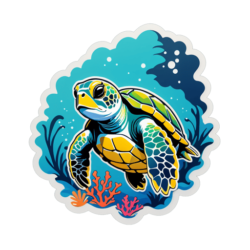 Calm Sea Turtle Diver sticker