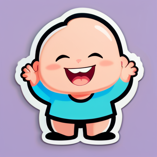 make a sticker of a cartoon saying 'The belly has been filled successfully' sticker