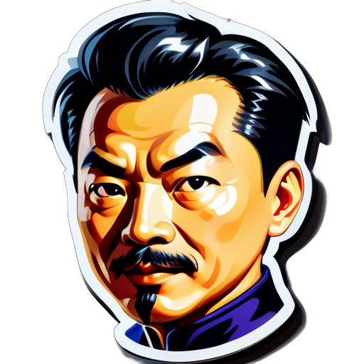 Lu Xun em cartão sticker