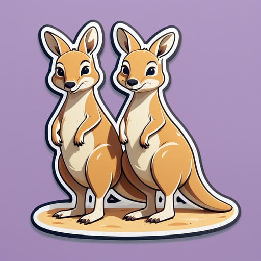 Kangourous de sable corpulents sticker