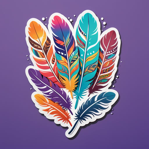 Diseños de Plumas Bohemios sticker