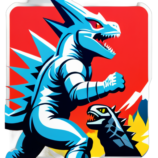 Ultraman vs godzilla sticker