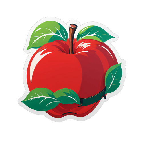 Roter Apfel, der an einem Baum reift sticker