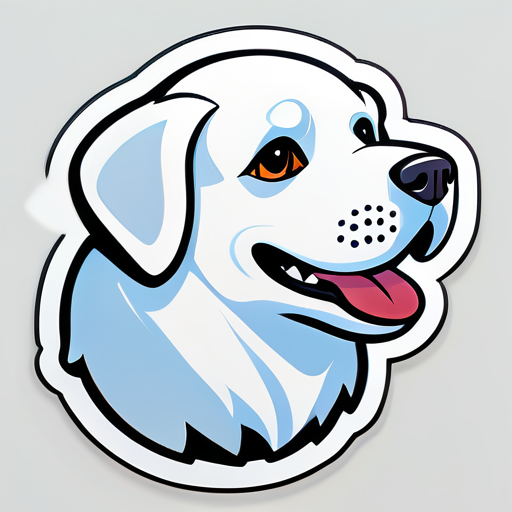 white dog sticker