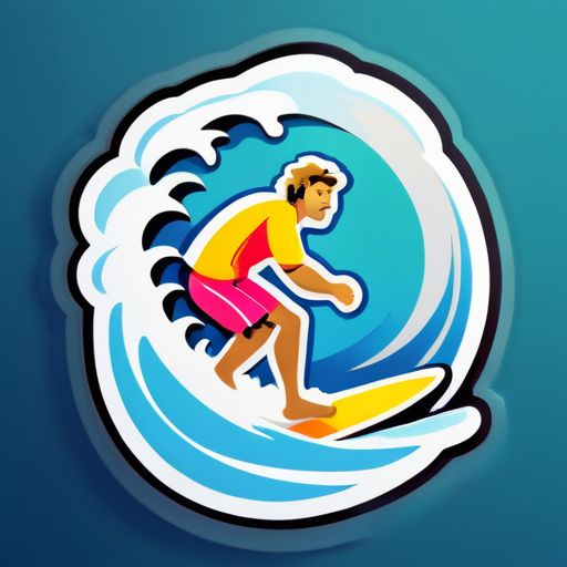 Um surfista  sticker