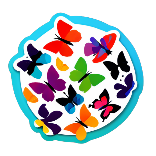 'Papillon coloré' sticker