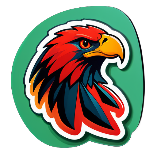 create an gaming logo With a red eagle and African prints sticker