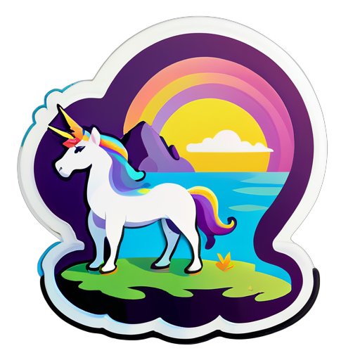 Un îlot en forme de qilin sticker