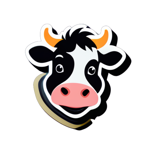 Cow, thumbs up sticker