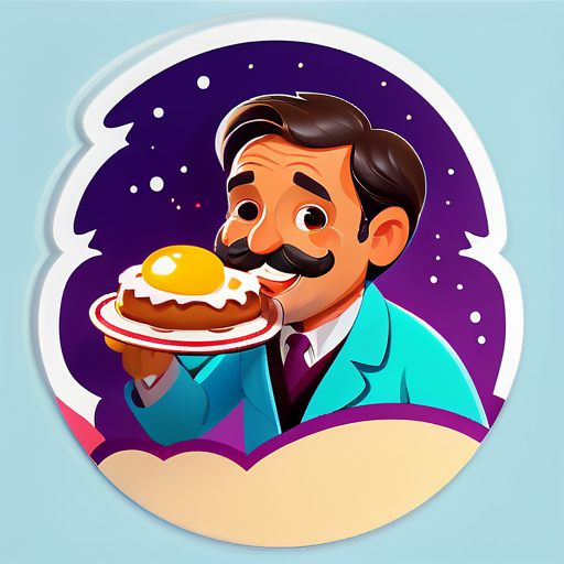 docteur mange un gâteau aux œufs portugais sticker