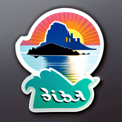 imagen realista de es vedrá ibiza sticker