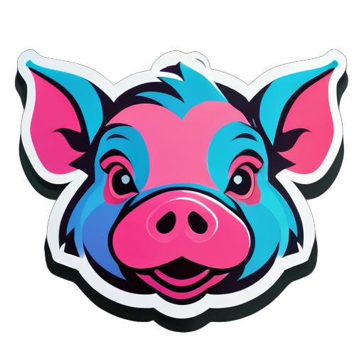 A pig head sticker