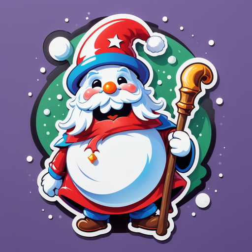 Jolly Snowman Wizard sticker