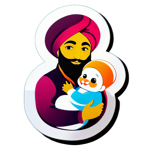 sikh with baby sticker