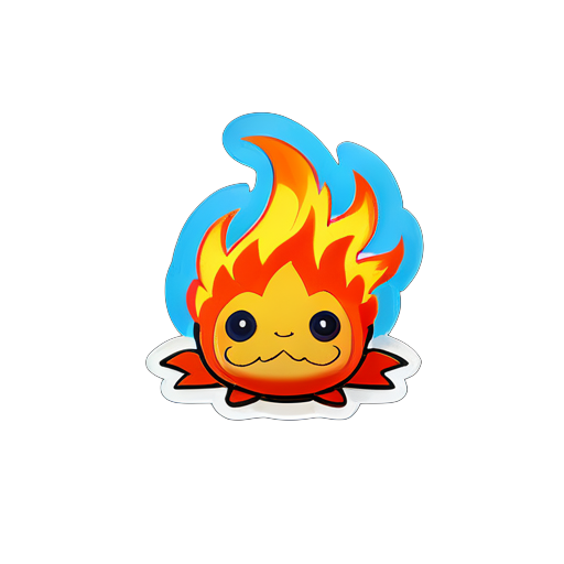 calcifer (debe ser como en la película pero sin su entorno) sticker