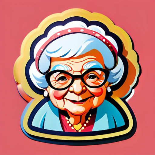 lustige alte Dame sticker