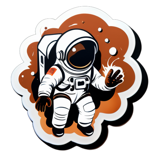 astronaut explodes brown substance out from their butt cheeks sticker