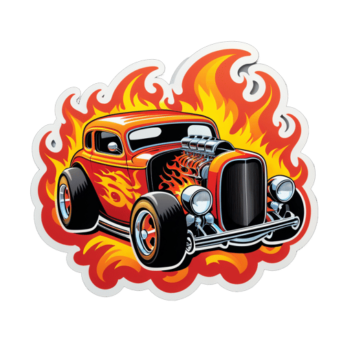 Chamas de Hot Rod sticker