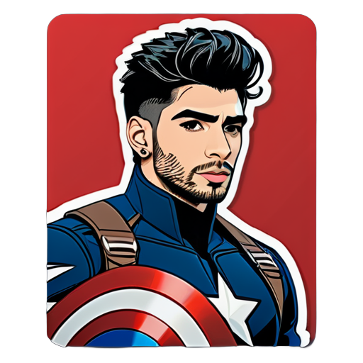 zayn malik in captain America sticker